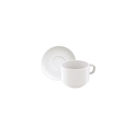 Kit Xícara e Pires de Chá Tramontina Paola em Porcelana 240 ml 12 Peças