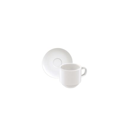 Kit Xícara e Pires de Café Tramontina Paola em Porcelana 100 ml 12 Peças