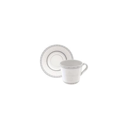 Kit Xícara e Pires de Chá Tramontina Gabrielle em Porcelana Decorada 185 ml 12 Peças
