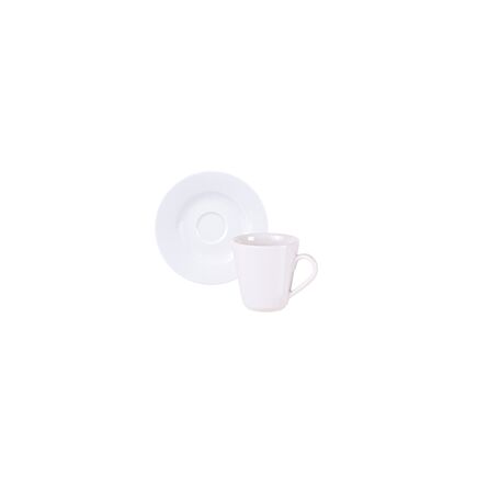 Kit Xícara e Pires de Café Tramontina Leonora em Porcelana 70 ml 12 Peças