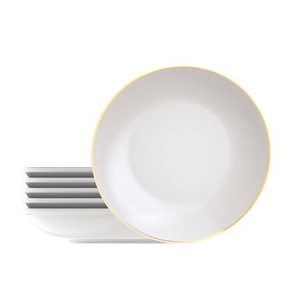 Kit Prato Fundo Tramontina Anna em Porcelana 22 cm 6 Peças