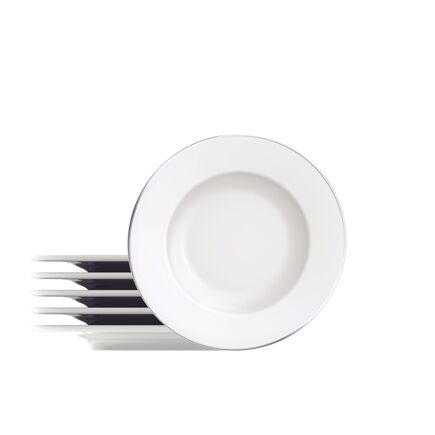 Kit Prato Sobremesa Tramontina Joana em Porcelana 21 cm 6 Peças