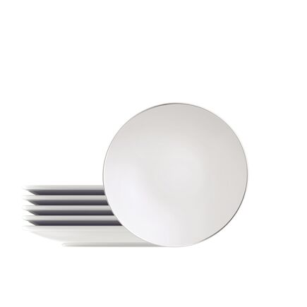 Kit Prato Sobremesa Tramontina Atena em Porcelana Decorada 21 cm 06 Peças