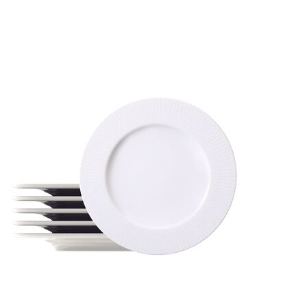 Kit Prato Sobremesa Tramontina Mesh em Porcelana Decorada 21 cm 06 Peças