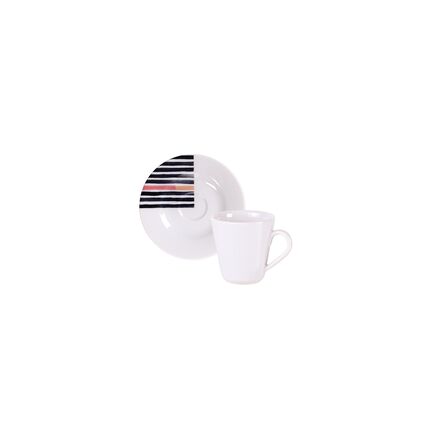 Kit Xícara e Pires de Café Tramontina Street em Porcelana Decorada 70 ml 12 Peças