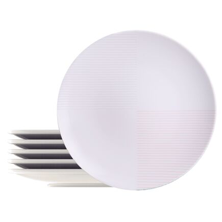 Kit Prato Raso Tramontina Grid em Porcelana 28 cm 06 Peças