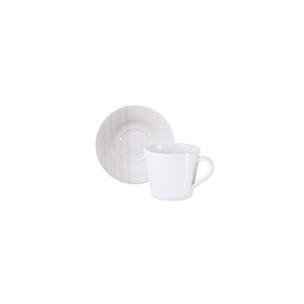 Kit Xícaras e Pires de Chá Tramontina Grid em Porcelana 185 ml 12 Peças