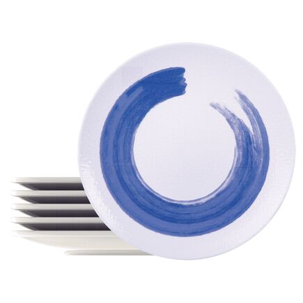 Kit Prato Raso Tramontina Soho em Porcelana Decorada 28 cm 6 Peças
