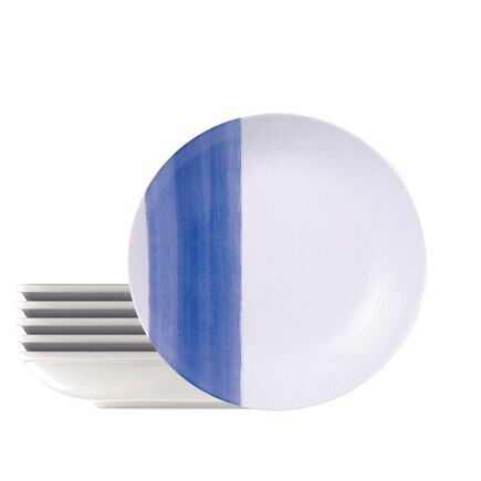 Kit Prato Fundo Tramontina Soho em Porcelana Decorada 22 cm 6 Peças