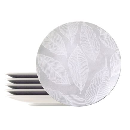 Kit Prato Raso Tramontina Arbo em Porcelana Decorada 25 cm 6 Peças