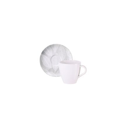 Kit Xícara e Pires de CappuccinoTramontina Arbo em Porcelana Decorada 200 ml 12 Peças