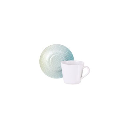 Kit Xícaras e Pires de Chá Tramontina Polaris em Porcelana 185 ml 12 Peças