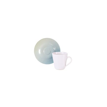 Kit Xícara e Pires de Café Tramontina Polaris em Porcelana Decorada 70 ml 12 Peças