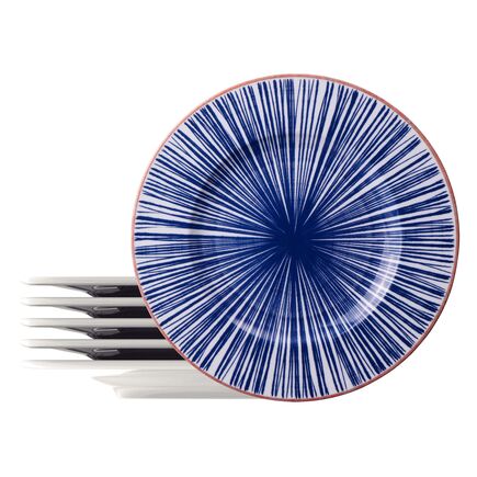 Kit Prato Raso Tramontina Abstratta em Porcelana Decorada 28 cm 6 Peças