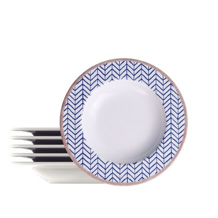 Kit Prato Fundo Tramontina Abstratta em Porcelana Decorada 23 cm 6 Peças