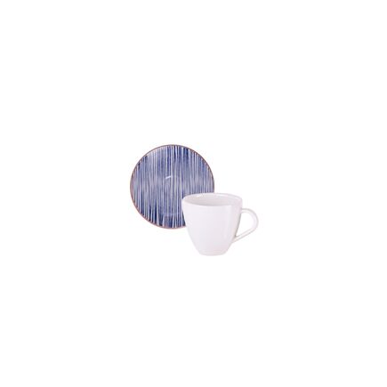 Kit Xícara e Pires de Expresso Tramontina Abstratta em Porcelana Decorada 95 ml 12 Peças