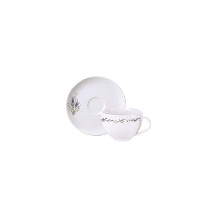 Kit Xícara e Pires de Chá Tramontina Lilla em Porcelana Decorada 250 ml 12 Peças