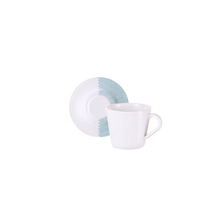 Kit Xícaras e Pires de Chá Tramontina Aquarius em Porcelana 185 ml 12 Peças