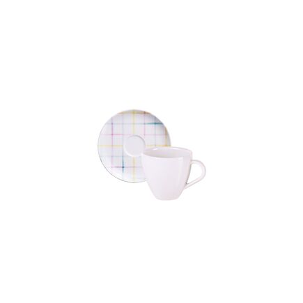 Kit Xícara e Pires Expresso Tramontina Sweet Color em Porcelana 95 ml 12 Peças