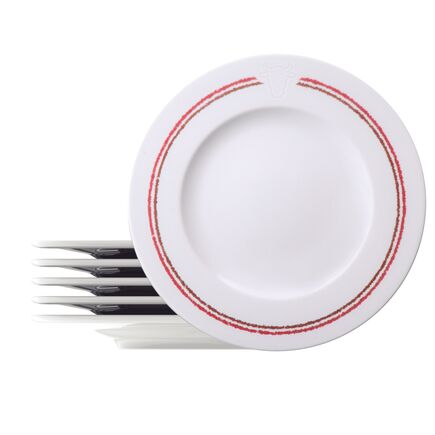 Kit Prato Raso Tramontina Churrasco Classic em Porcelana 28 cm 06 Peças