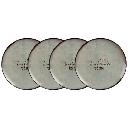 Kit Prato Raso Tramontina Churrasco Rustic em Porcelana 28 cm 4 Peças