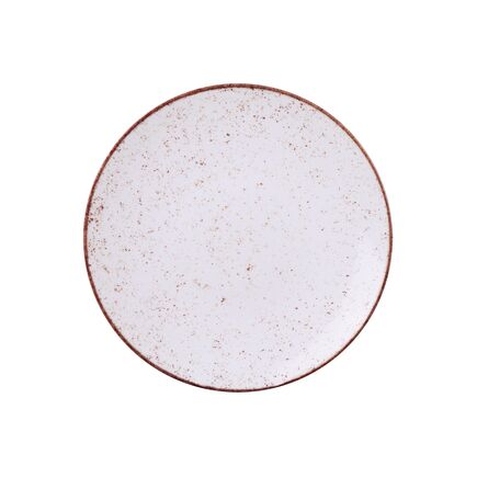 Prato Raso Tramontina Rústico Marrom em Porcelana Decorada 25 cm