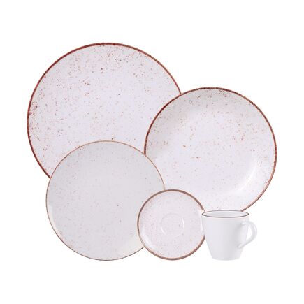 Aparelho de Jantar Tramontina Rústico Marrom em Porcelana 20 Peças
