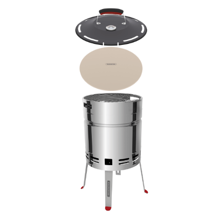 Kit Churrasco Tramontina Churrasqueira TCP 400 com Tampa e Pedra para Pizza